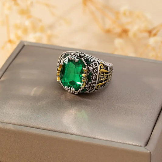 Silber Smaragd Vintage Ring
