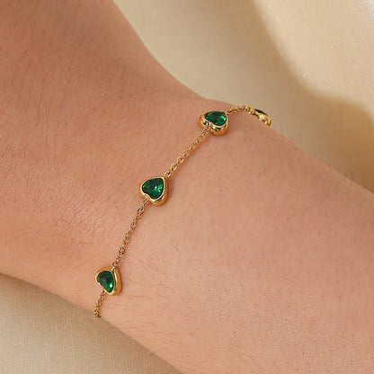 Francia Green Herz Armband