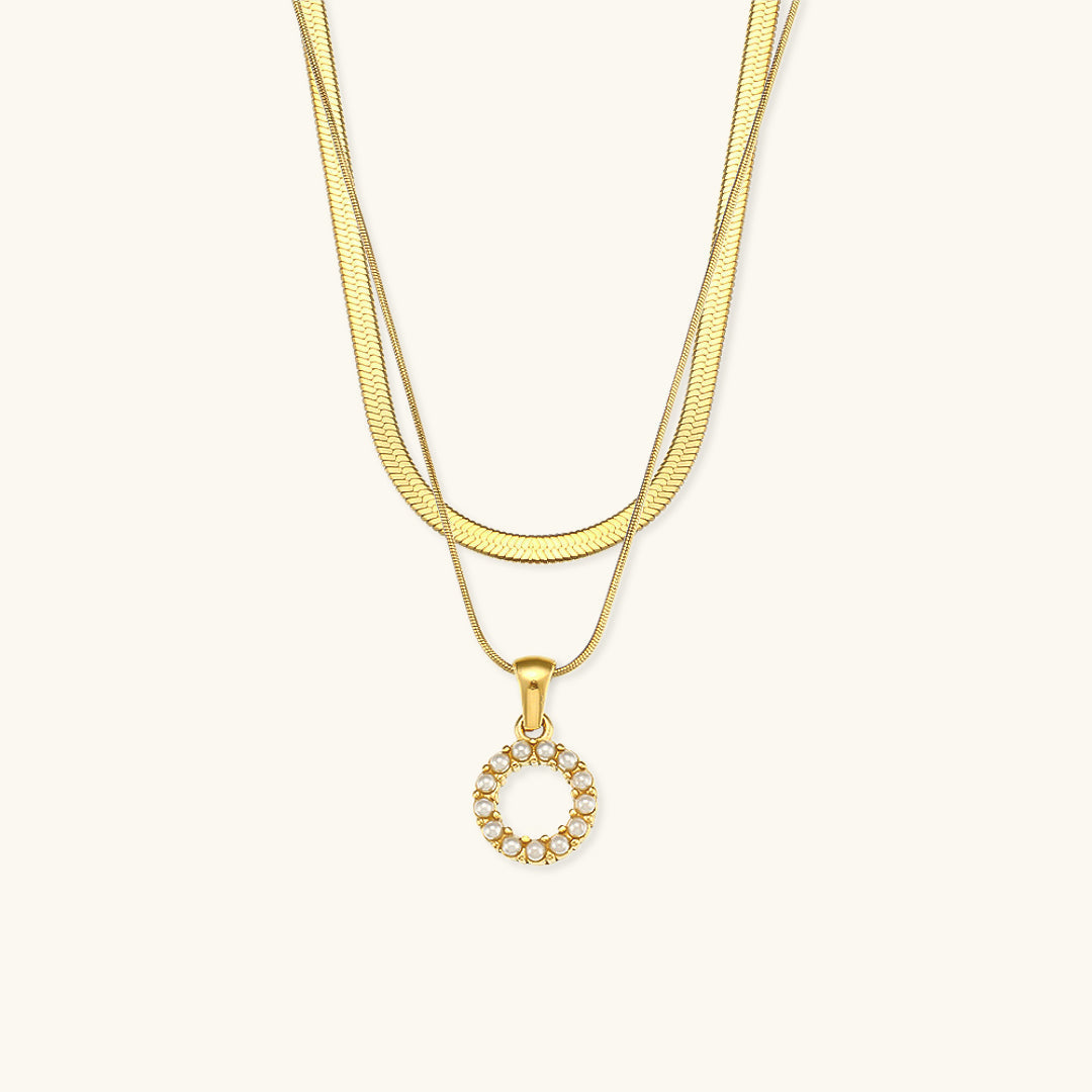 Fiona Layered Gold Initial Letter Halskette