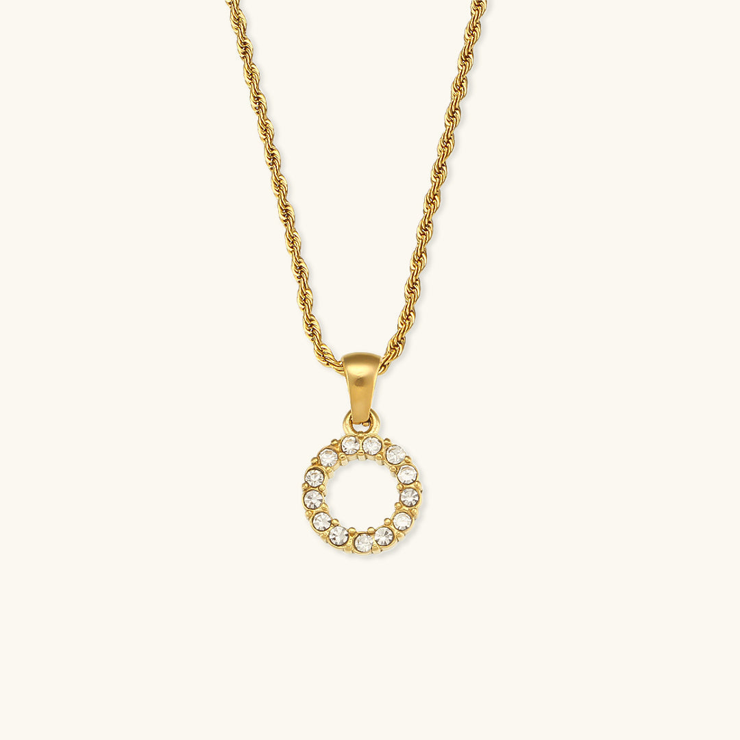 Maeve Letter Initial Diamant Halskette