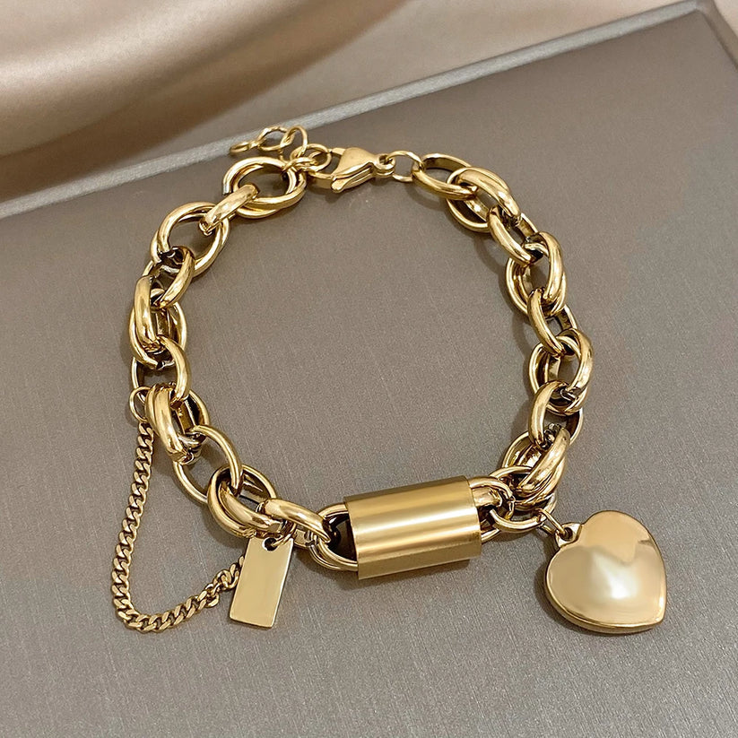 Heartened Chunky Armband | Gold