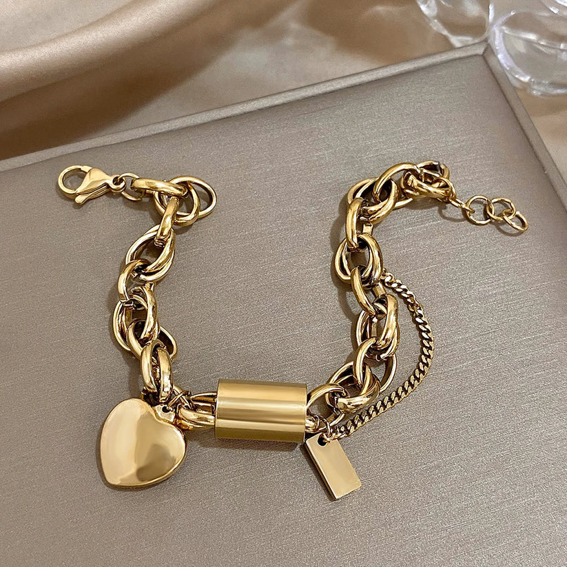 Heartened Chunky Armband | Gold
