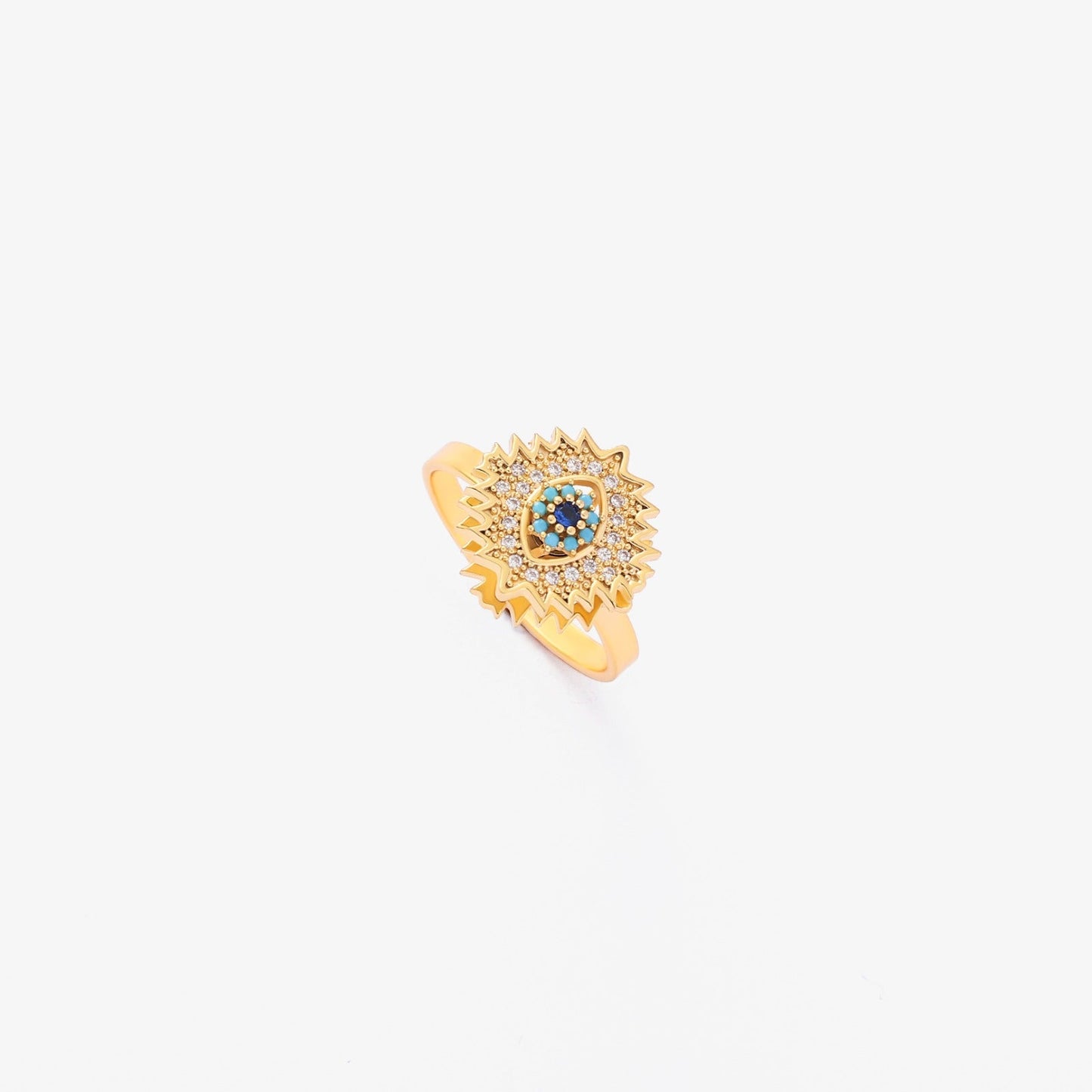 Saphir Sunburst Spinning Ring | Gold