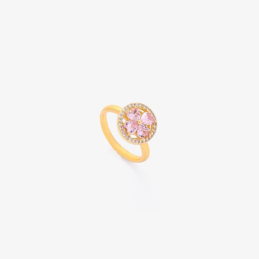 Pink Herz Bloom Spinning Ring | Gold