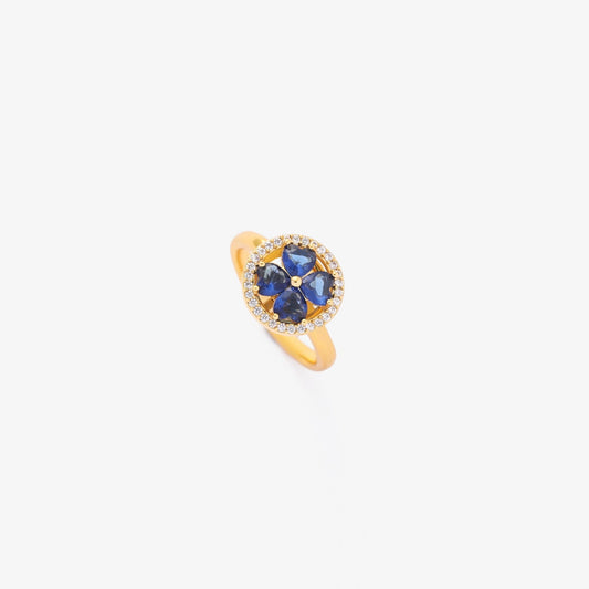 Saphir Herzen Spinning Ring | Gold