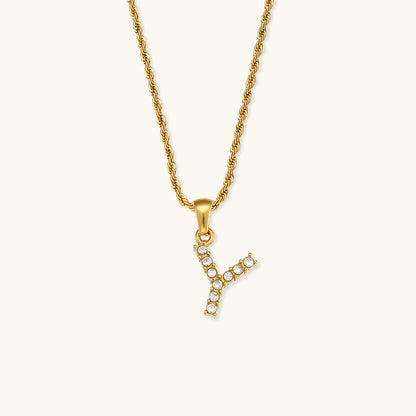 Maeve Letter Initial Diamant Halskette