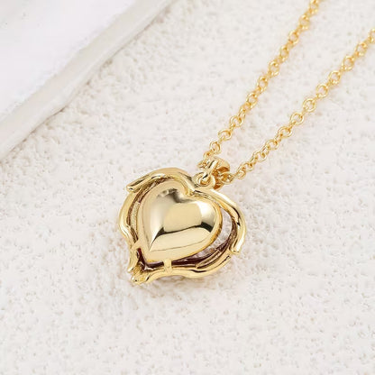 Angel Embrace Rubin Herz Halskette | Gold