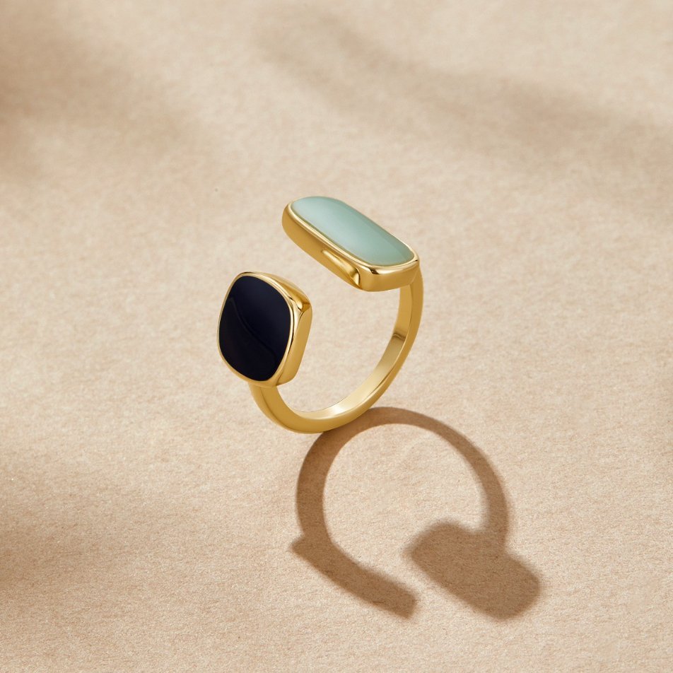 Gold Dual Stein Open Ring