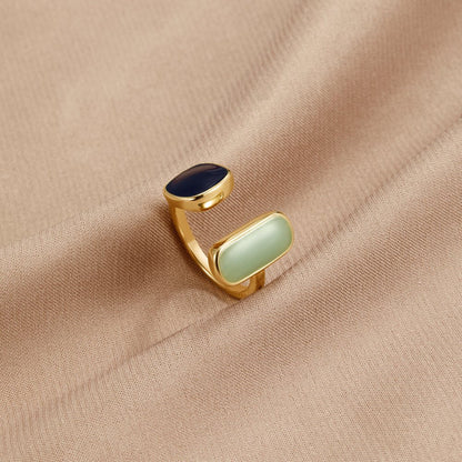 Gold Dual Stein Open Ring