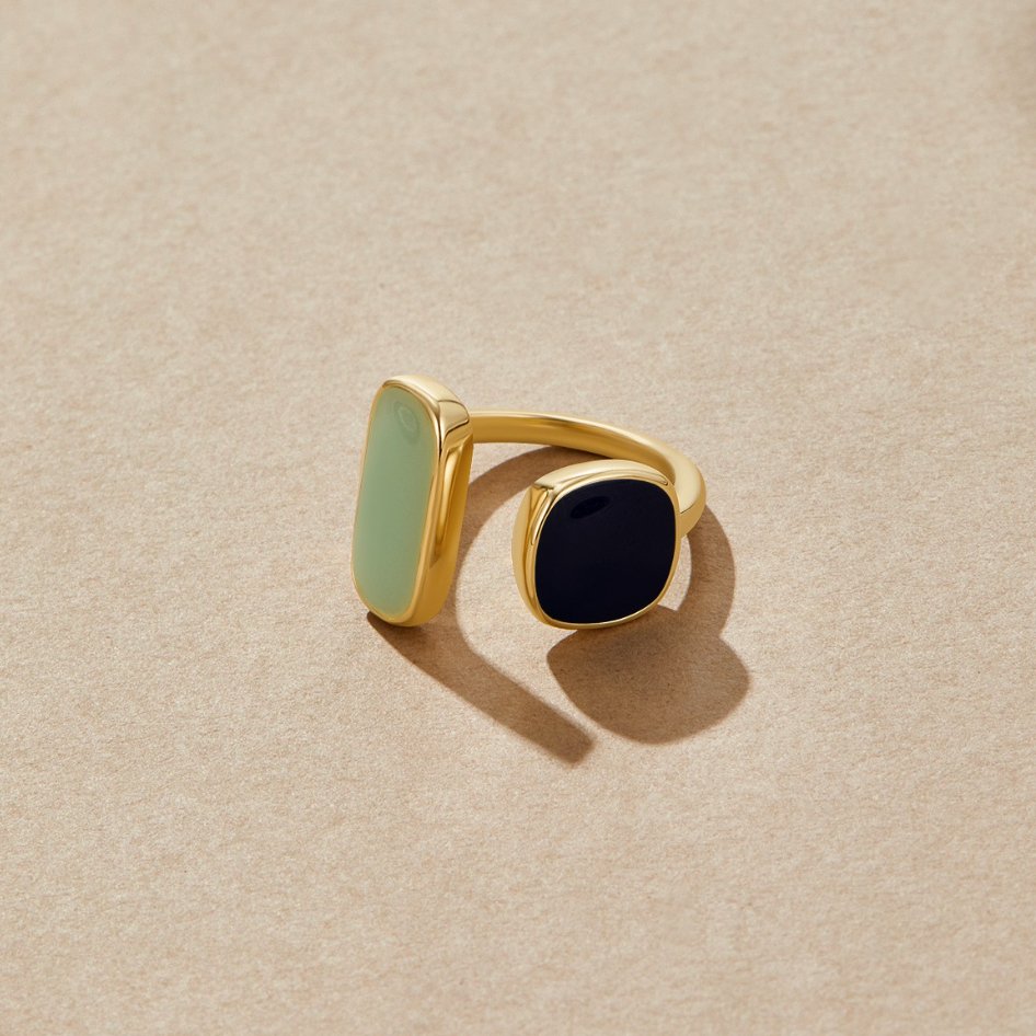 Gold Dual Stein Open Ring