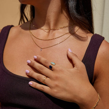 Gold Dual Stein Open Ring