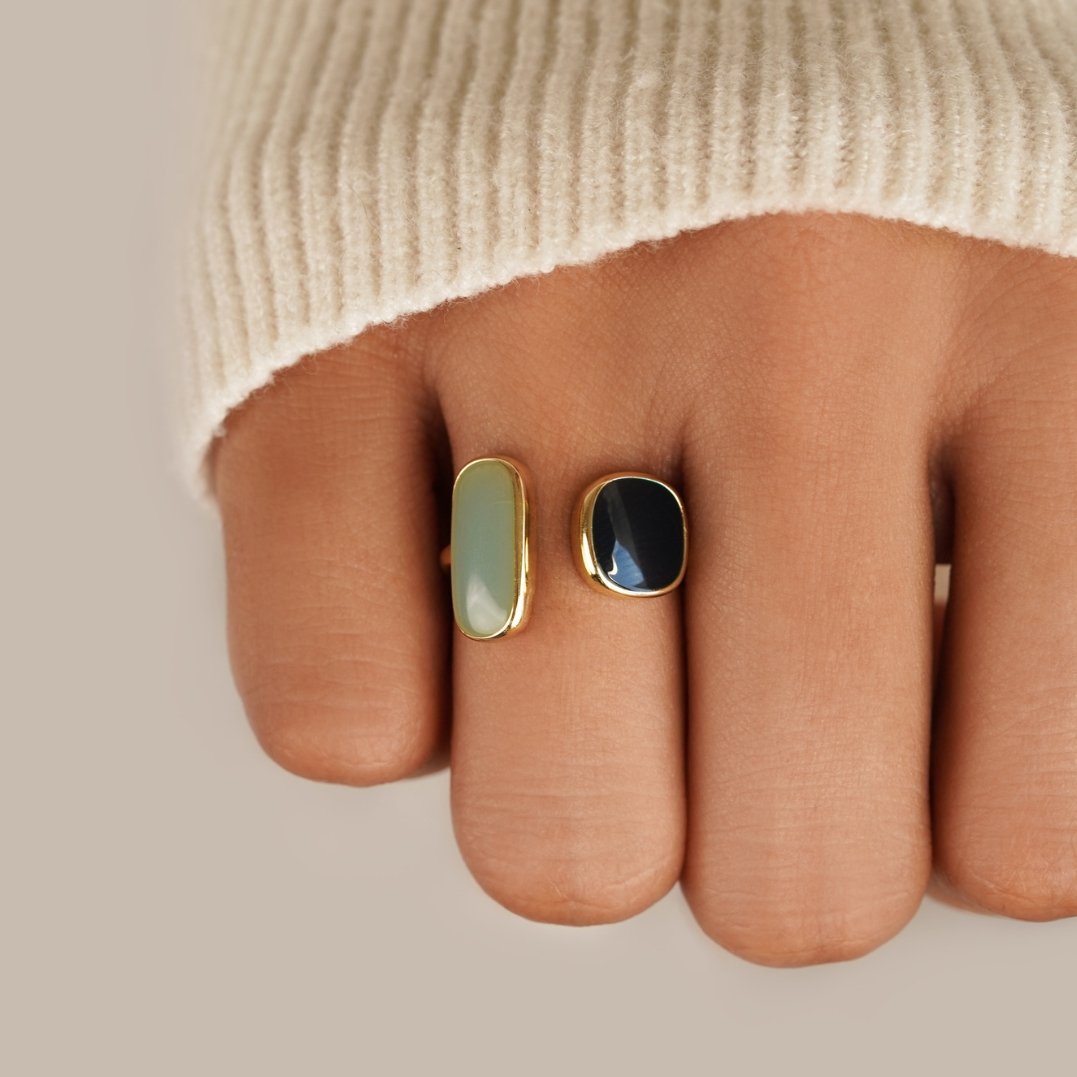 Gold Dual Stein Open Ring