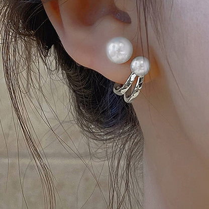 Double Perle Statement Ohrringe