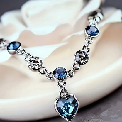 Ocean Herz Glow Armband | Weiß Gold