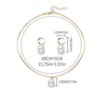 Elegant Graceful Perlenhalskette Set