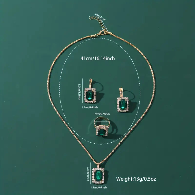 Sylvara Greenveil Schmuckset | Weiß Gold