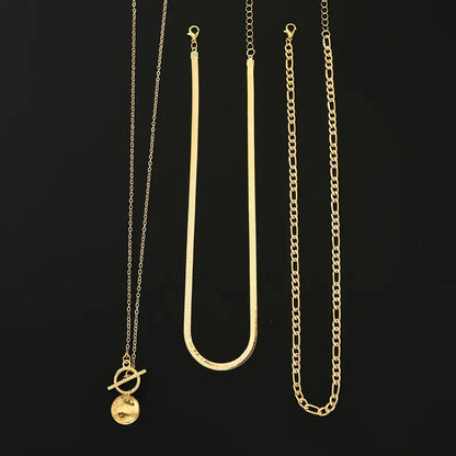 Savira Textured Coin Layered Halskette | Gold