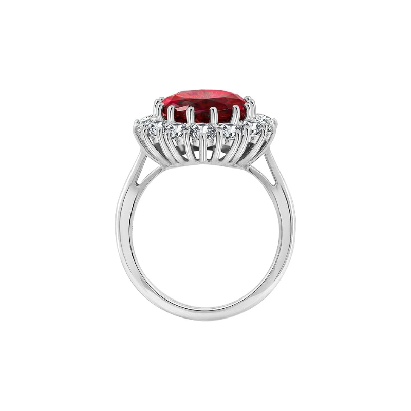 Scarlet Crown Rubin Ring | Weiß Gold