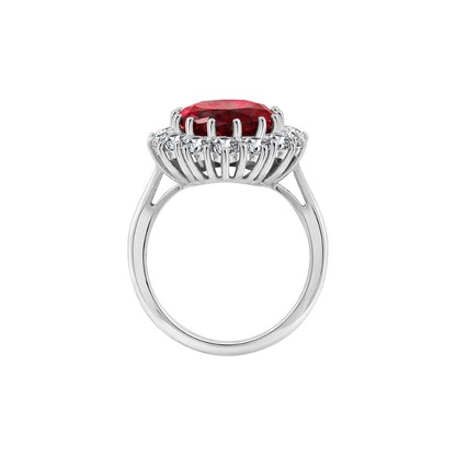 Scarlet Crown Rubin Ring | Weiß Gold