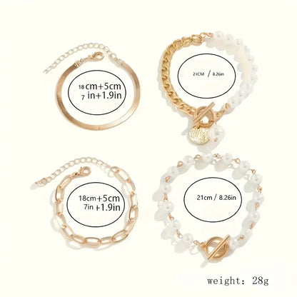 Premium Layered Perlenarmband Set