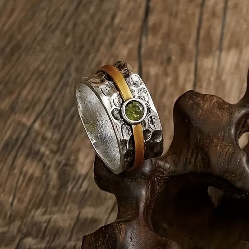 Silber and Gold Rustic Band Ring