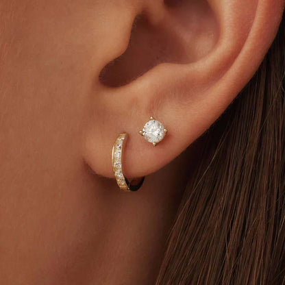 Dara Brillane Stein Ohrringe Set | Gold
