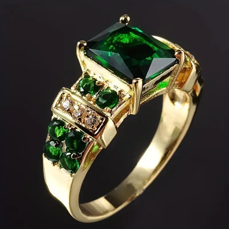 Gold Smaragd Multi-Stein Ring