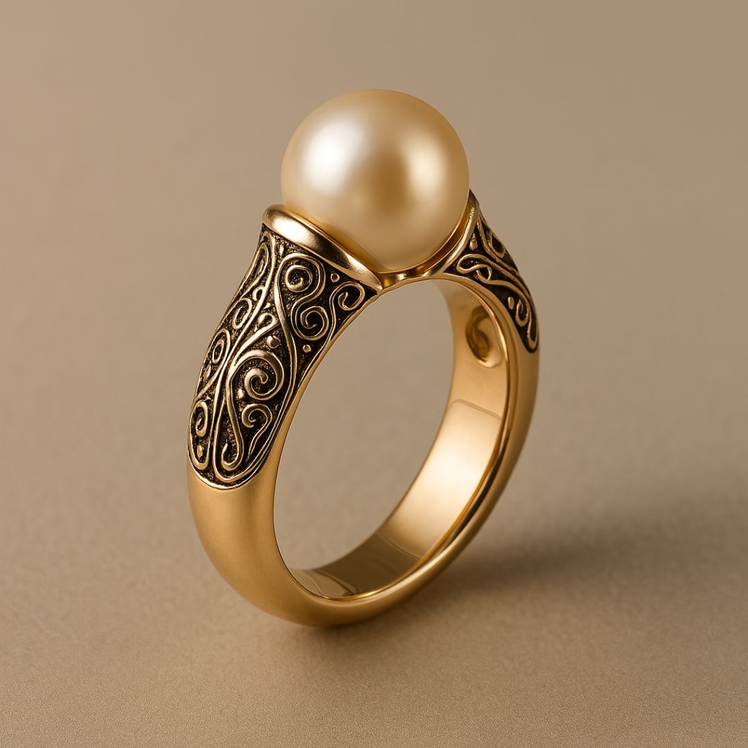 Gold Filigree Perlenring