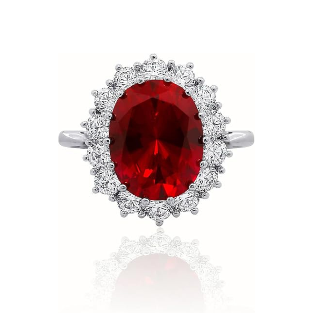 Scarlet Crown Rubin Ring | Weiß Gold