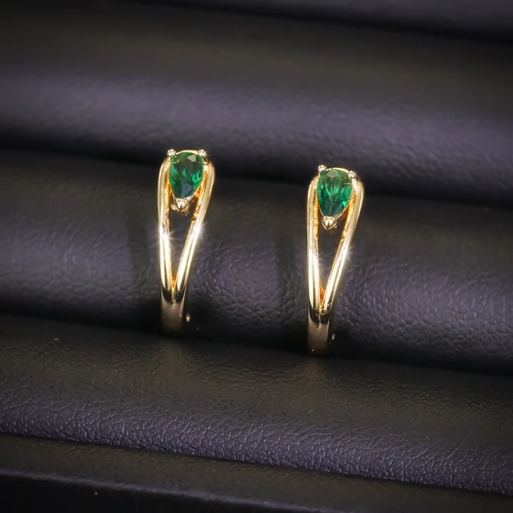 Gold Smaragd Accent Creolen
